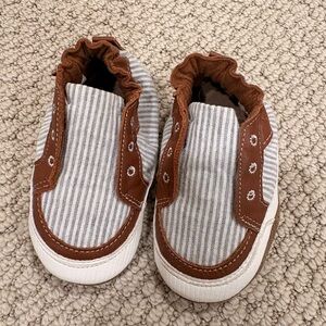 Robeez Brown and White Striped Baby Shoes
